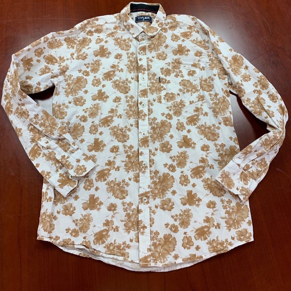 Tyler Brown Floral Men’s Button-down Shirt sz XL